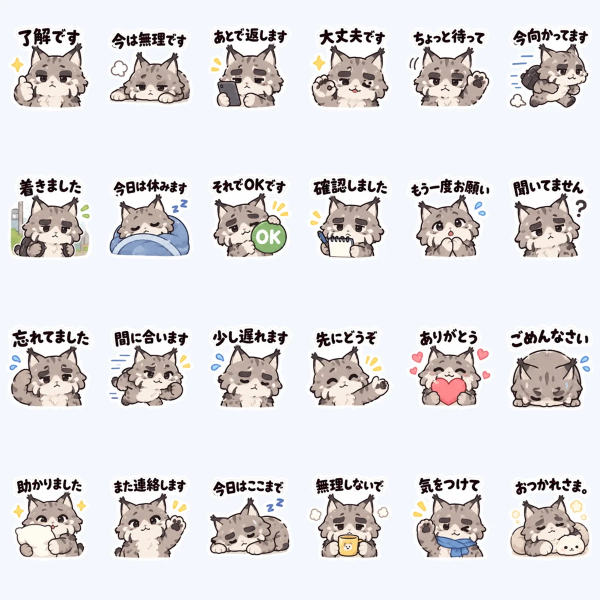 Grumpy Lynx Replies — All 24 stickers