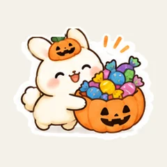 กระต่ายฟักทองแบ่งขนม