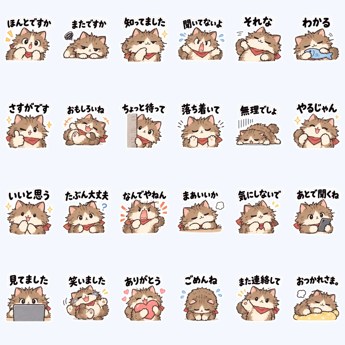 แมวฟูแซวเพื่อนสนิท — ตัวอย่างครบ 24 ภาพ