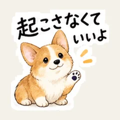 コーギーの起こさなくていいよ