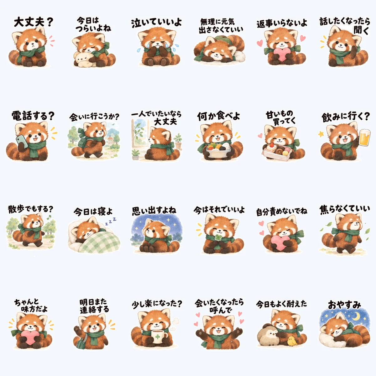 แพนด้าแดงปลอบเพื่อนอกหัก — ตัวอย่างครบ 24 ภาพ