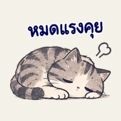 แมวเทาง่วง ขอชาร์จพลังก่อน