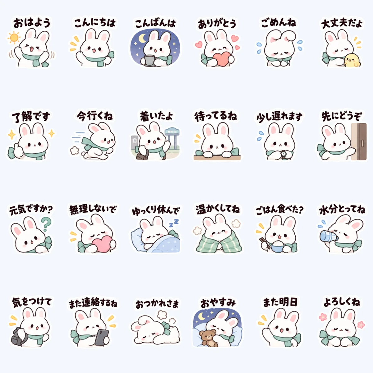 กระต่ายน้อยตอบอย่างอ่อนโยน — ตัวอย่างครบ 24 ภาพ