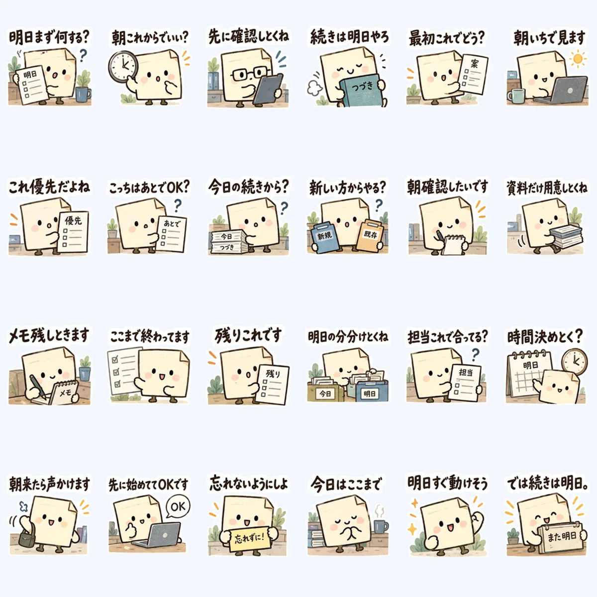 บันทึกเรื่องแรกที่จะทำพรุ่งนี้ — ตัวอย่างครบ 24 ภาพ