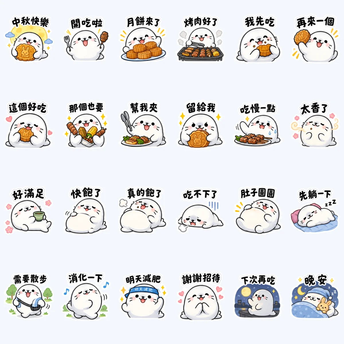 月餅を食べすぎたアザラシ — 24枚のプレビュー