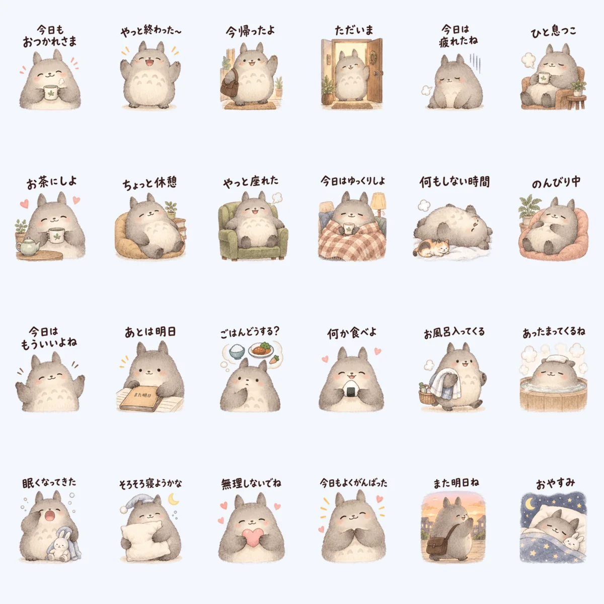 ชินชิลลาพักหลังงาน — ตัวอย่างครบ 24 ภาพ