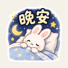 白うさぎの寝る前の寄り添い